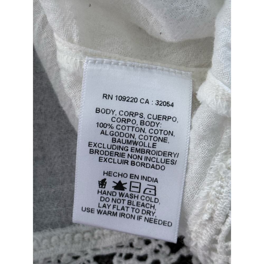 VELVET Graham Spence ivory beige embroidered floral Jeslyn peasant blouse top - Picture 10 of 13